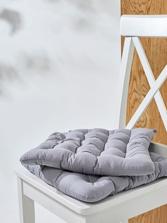 Комплект подушек на стул с завязками (бязь) 16т. / Светло-серый