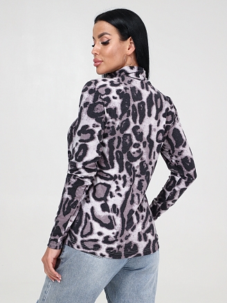 Женская водолазка ВВ-2376 / Леопард серый