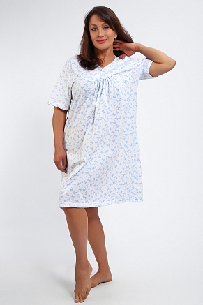 Женская ночная сорочка 88126 / бабочки на белом