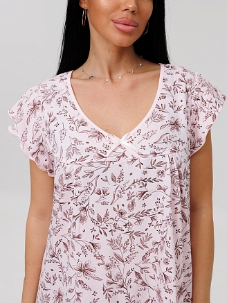 Женская сорочка Сор-71(К) / Пудровый (цветы)