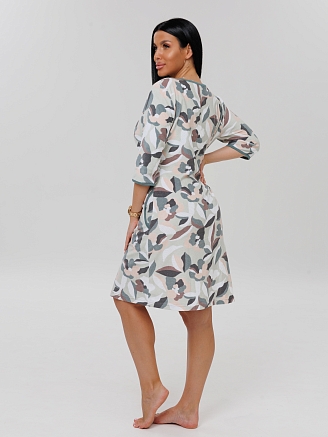 Женский халат Х-86(М) / Оливковый (узоры)