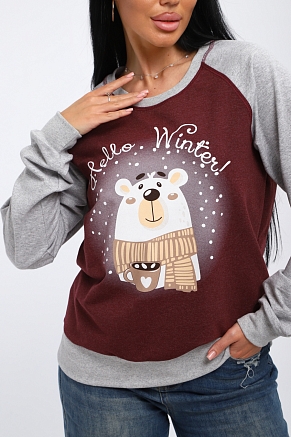 Женский лонгслив Гамми / Бордовый