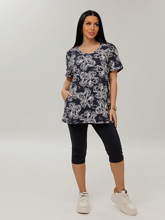 Женский костюм К-230(К+Л) / Графит (цветы)