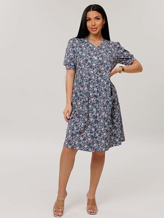 Женский халат Х-153(К) / Серый (цветы)