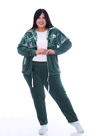 Женский костюм МАКСИ КВ-229 / Зеленые веточки