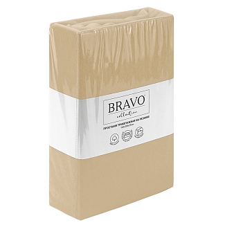 Простыня УЗБ трикотаж / бежевая