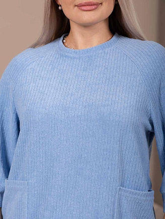 Женский костюм с брюками мод.2258 / Голубой