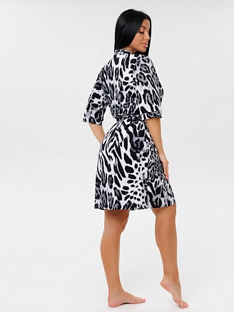 Женский халат Х-178(К) / Серый (леопард)