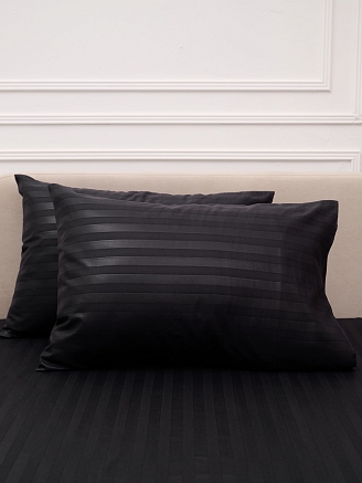 Комплект наволочек микрофибра-страйп / Графит