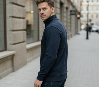 Мужской джемпер 52723 / темно-синий