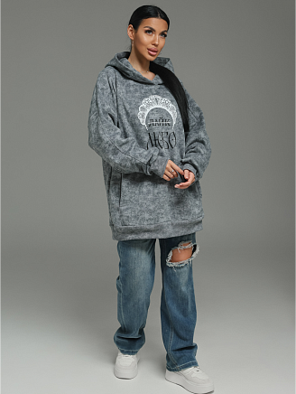 Женское худи Яхонт / Светло-серый варенка