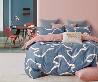 Постельное белье сатин элит на молнии / Пестрая лента