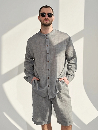 Мужской костюм "Эко-Муслин"(шорты) 2469-Мус / Джинс