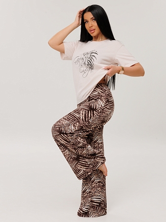 Женский костюм К-88(К) / Кремовый (надписи)