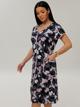 Женский халат Х-97(К) / Розовый (листья)