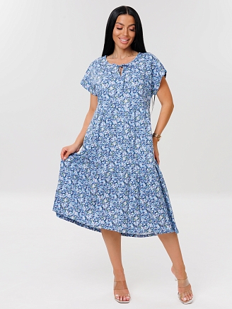 Женское платье Пл-64(К) / Голубой (мелкие цветы)