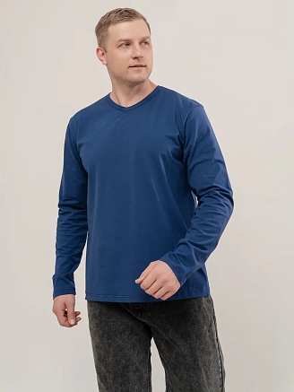 Лонгслив мужской "Вольт" арт.мк1283с / Тёмно-Синий