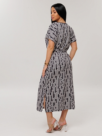 Женская туника Т-205(К) / Черный (геометрия)