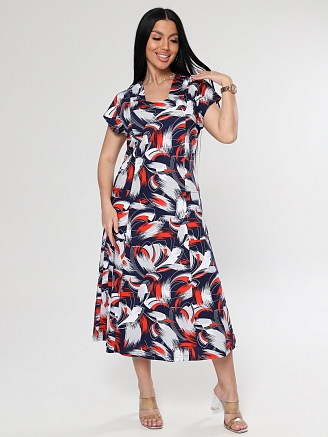 Женское платье Рамка ПлК-623 / Мазки красные