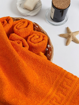 Полотенце махровое г/к Узбекистан 380 гр/м2 / 207-апельсиновый