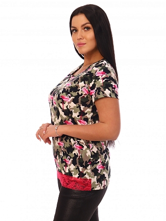 Женская футболка Флер / Розовое кружево