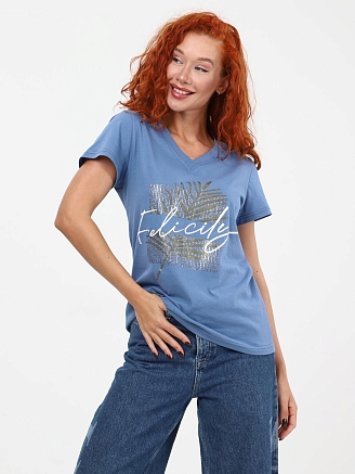 Женская футболка Колеус / индиго