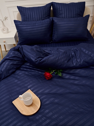 Пододеяльник микрофибра страйп / Синий