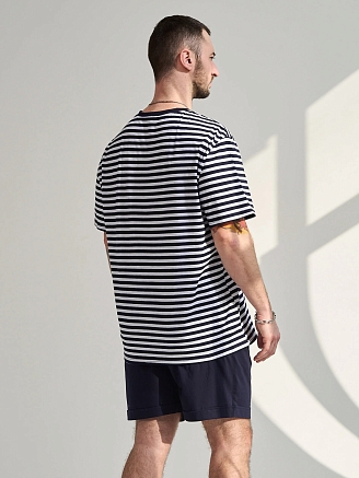 Мужской комплект "Полоса" (шорты) 2459-К / Синий