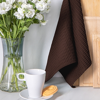 Полотенце вафельное "Verossa" / Темно-коричневый