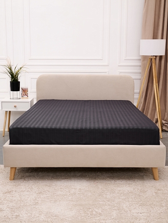 Простыня микрофибра-страйп / Графит