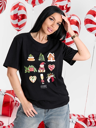 Женская футболка мод.2083/2 / Черный