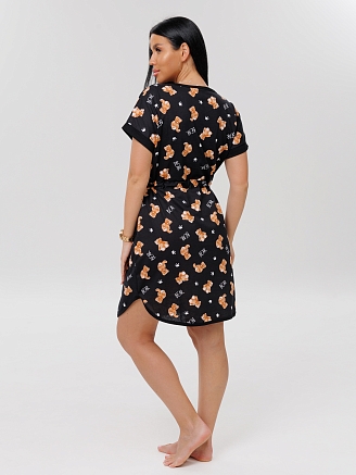 Женский халат Х-140(К) / Черный (медвежата)