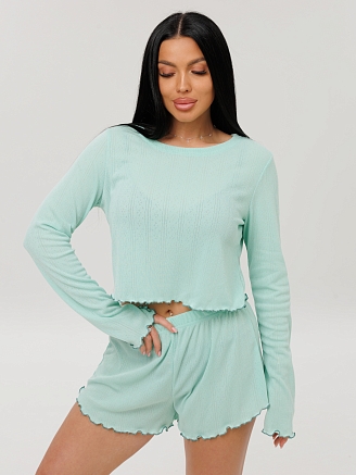  Женская пижама П-105(Трн риб) / Мятный