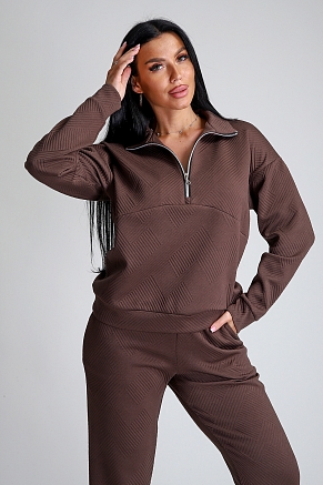 Женский костюм с брюками 32829 / шоколад