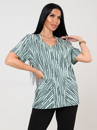 Женская туника ТК-562-ФУТ / Зеленый дождь