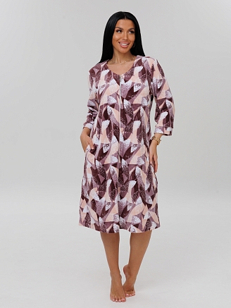 Женский халат Х-80(В) / Капучино (узоры)