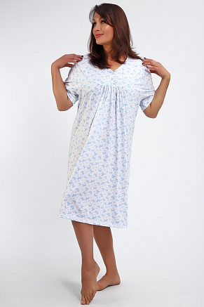 Женская ночная сорочка 88126 / бабочки на белом