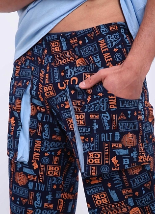 Мужской костюм 39057 / т-син,оранж