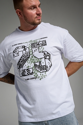 Мужская футболка 8507/1 / белый+25