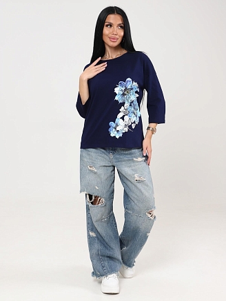 Женская футболка Мимулус / чернильный