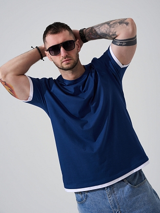 Мужская футболка "Типаж" 2290-К / Синий