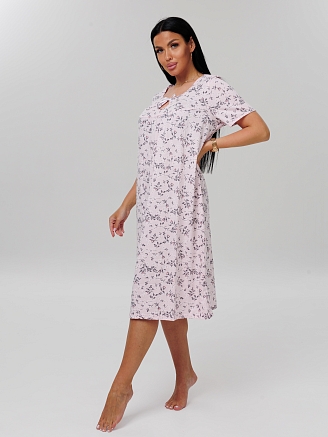 Женская сорочка Сор-90(К) / Пудровый (цветы)