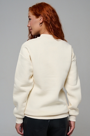 Женский свитшот 8577 / молочный+роза