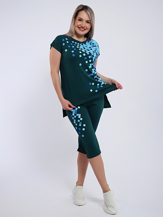 Женский костюм Пиксель 197 / Изумрудный