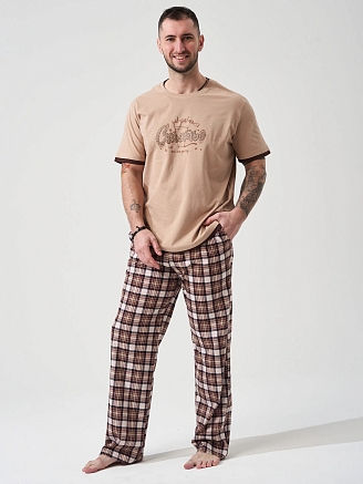 Мужская пижама "Счастье" 2401-К / Бежевый