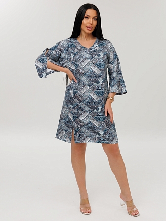 Женская туника Т-222(К) / Бирюзовый (узоры)