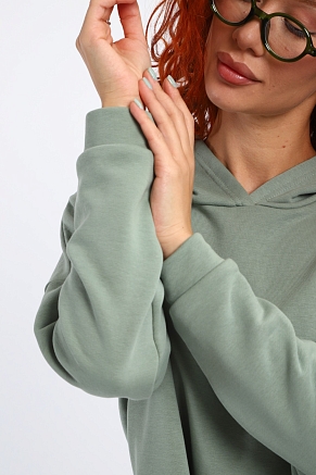 Женская толстовка укороченная 85559 / оливковый