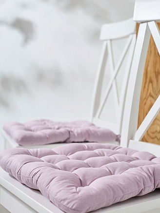 Комплект подушек на стул с завязками (бязь) 16т. / Светло-розовый