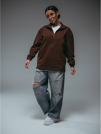 Женский свитшот Брамея / Коричневый