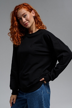 Женский свитшот 14423 оверсайз / черный